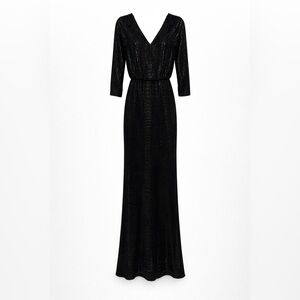 🖤 NWT! Calvin Klein Extra Long Black Sequin Dress